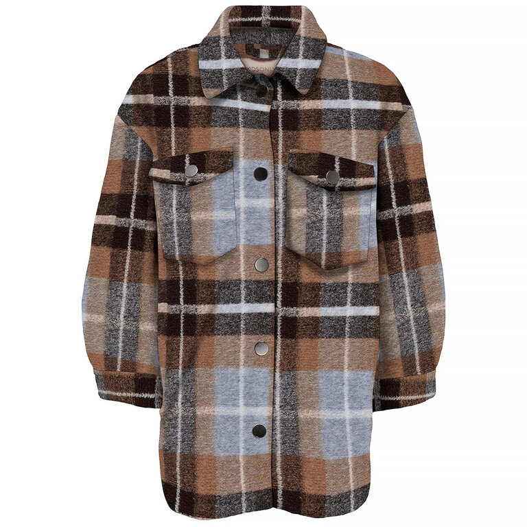 Shacket Andrea (tobacco brown/dusty blue)