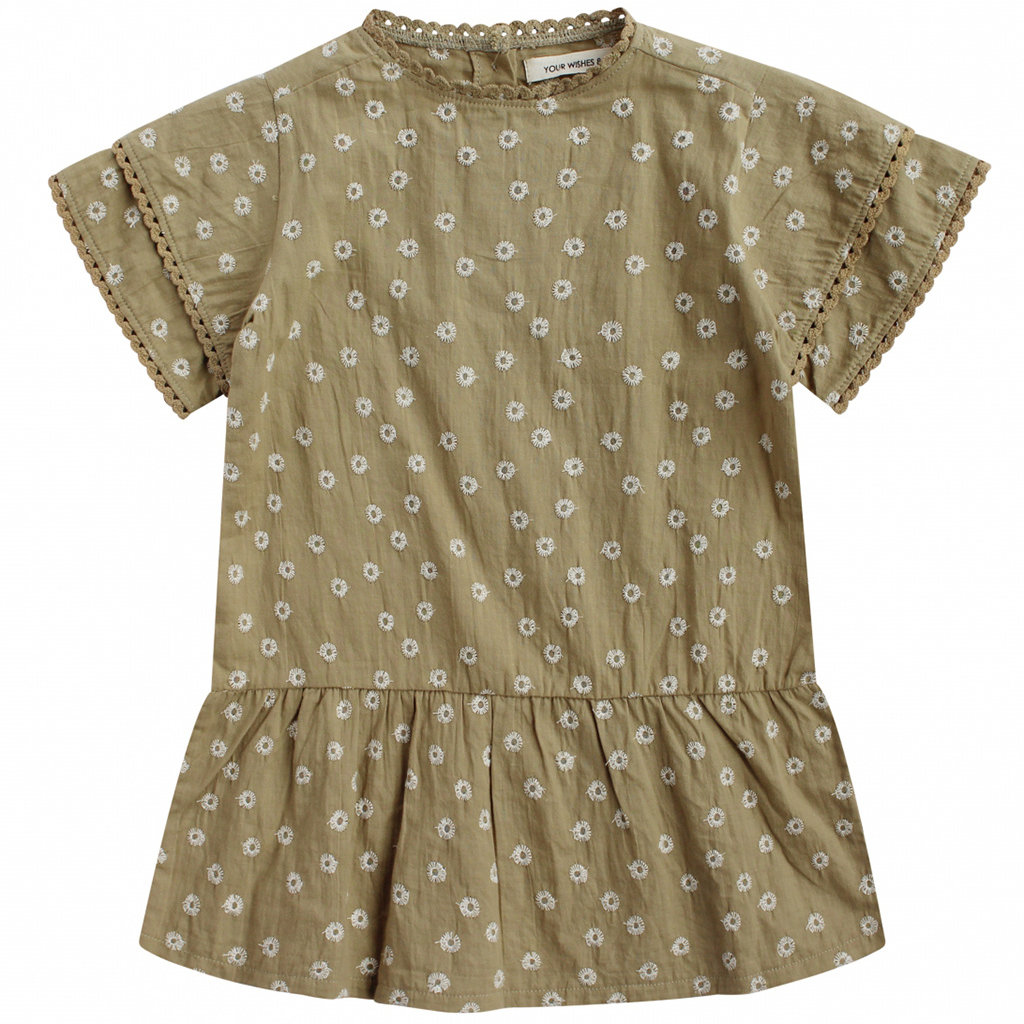 Jurk Juna | Broderie (slate green)