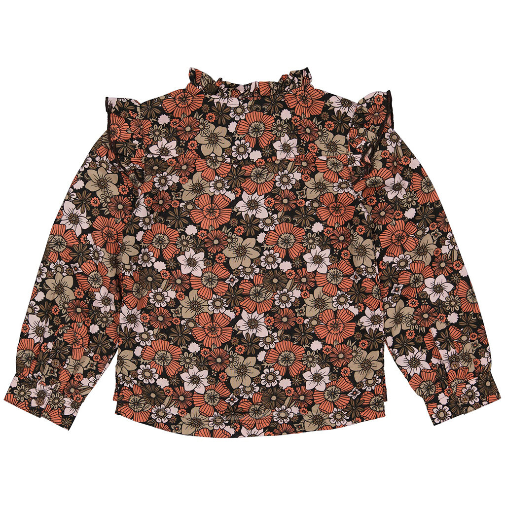 Blouse Aline (coral fushion flowers)