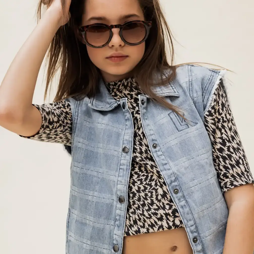 Gilet (check denim)