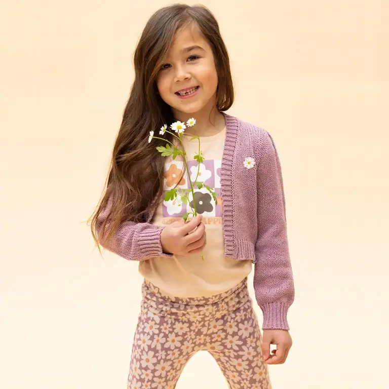 Vest gebreid (mauve blush)