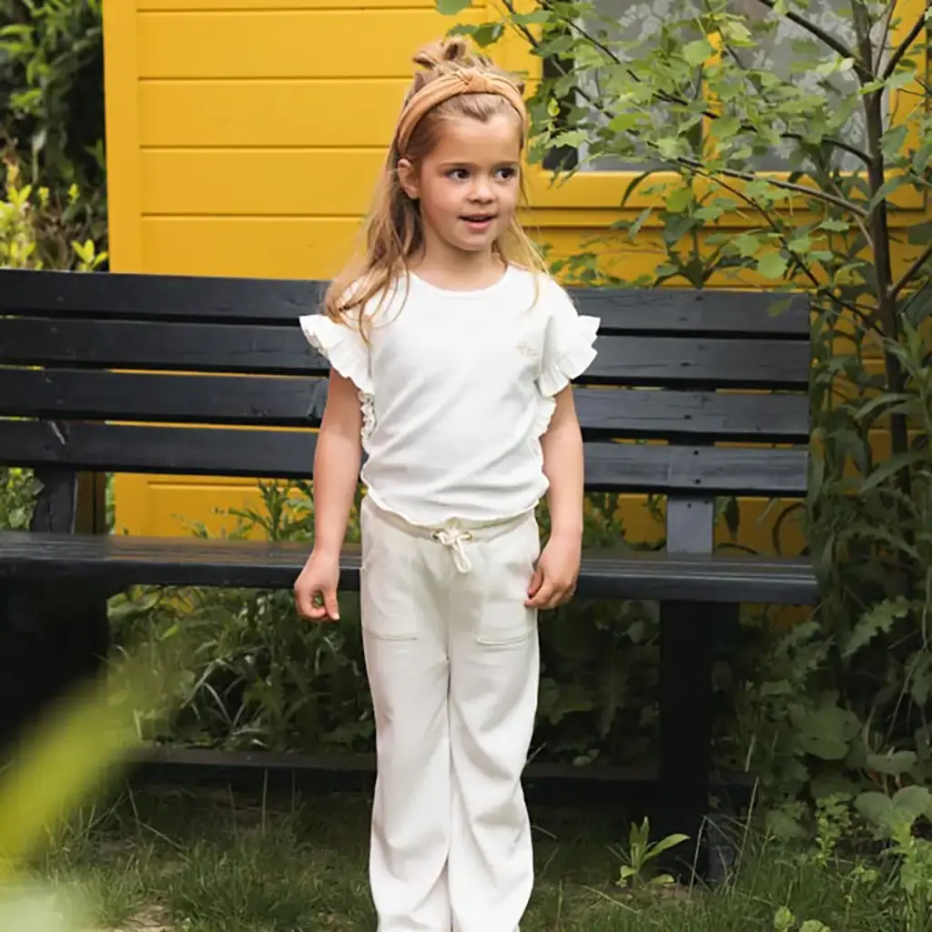 Tweedelige set van t-shirt en broek (off white)