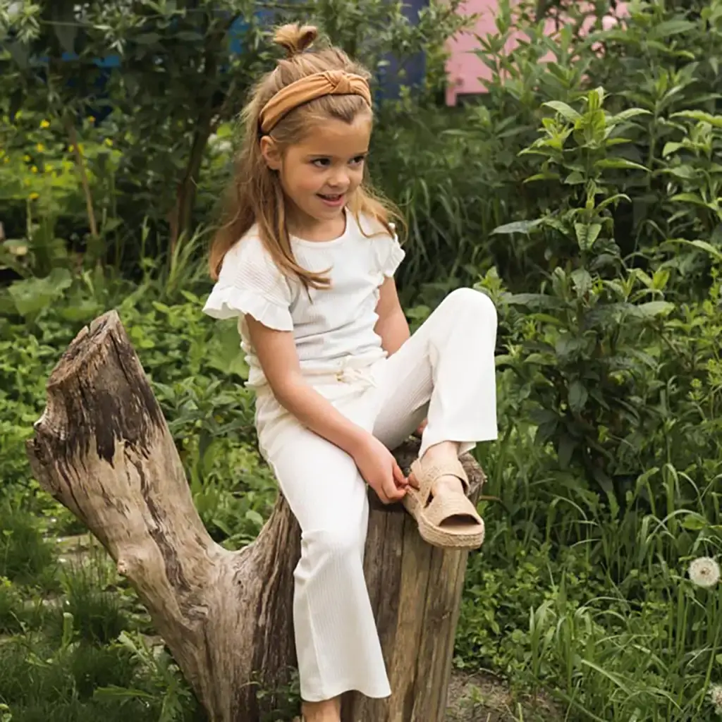 Tweedelige set van t-shirt en broek (off white)