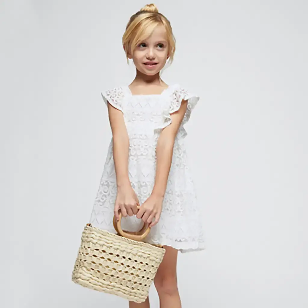 Zomerjurk met kant (natural)