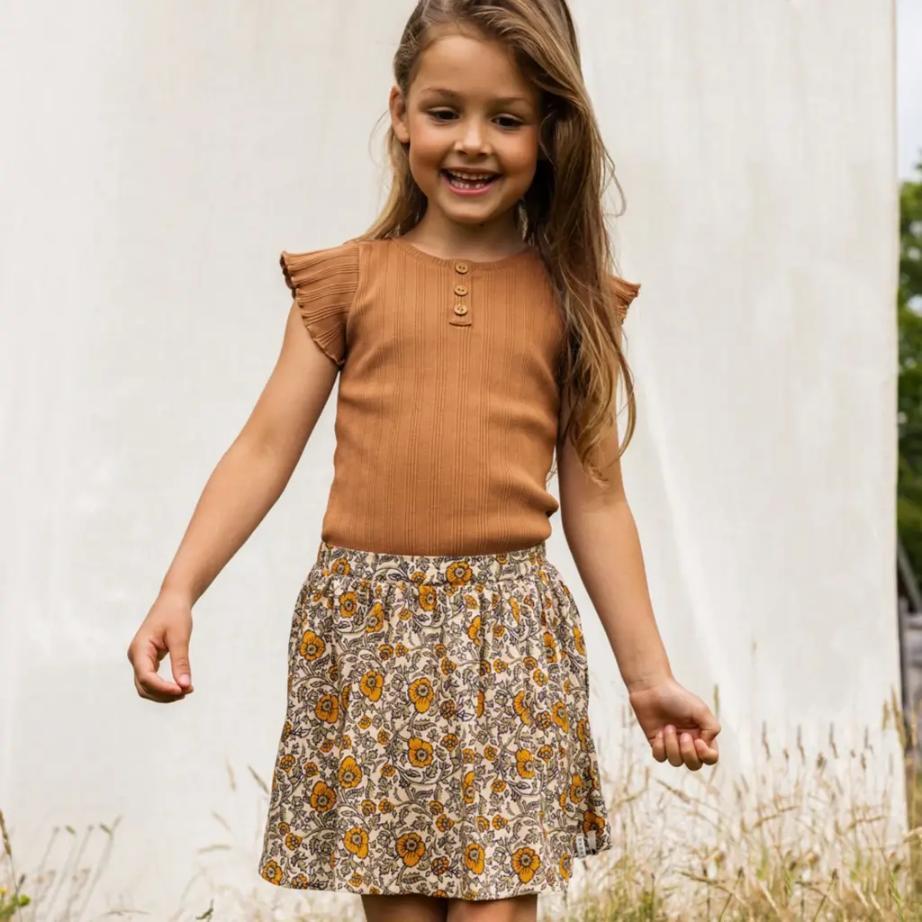 Rokje (orange floral)