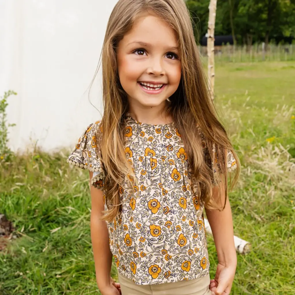 Blouse floral (orange floral)
