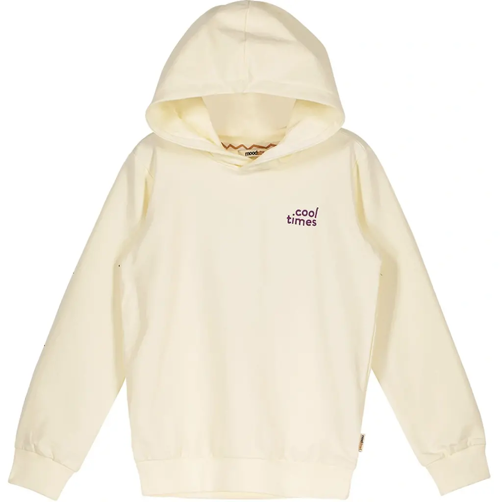 Trui hoodie back print (warm white)