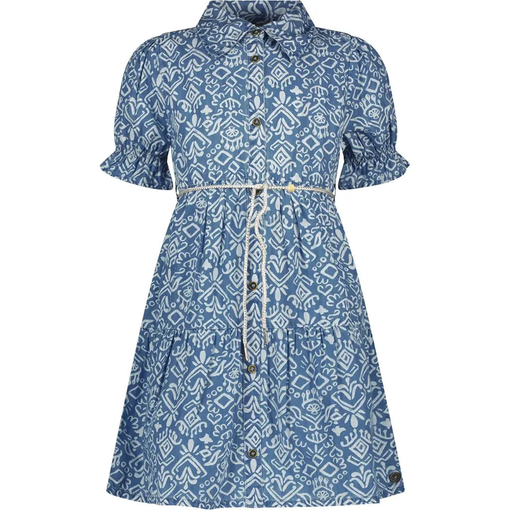 Jurkje puffy (denim ikat)