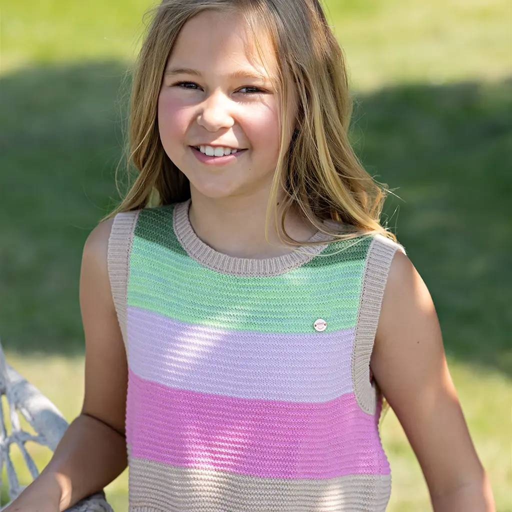 Gebreide top/spencer Kosmic cropped (sand blush)