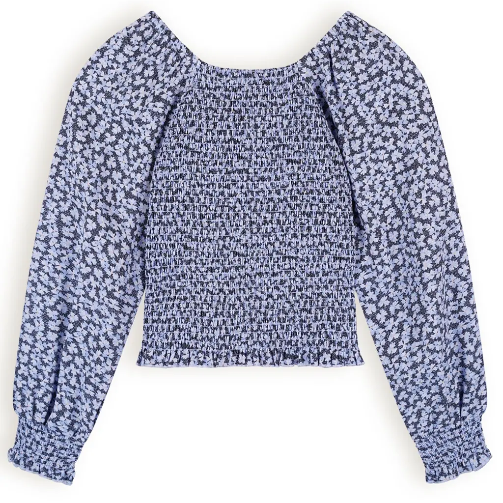 Blouse Tessa smocked denim (satin blue)