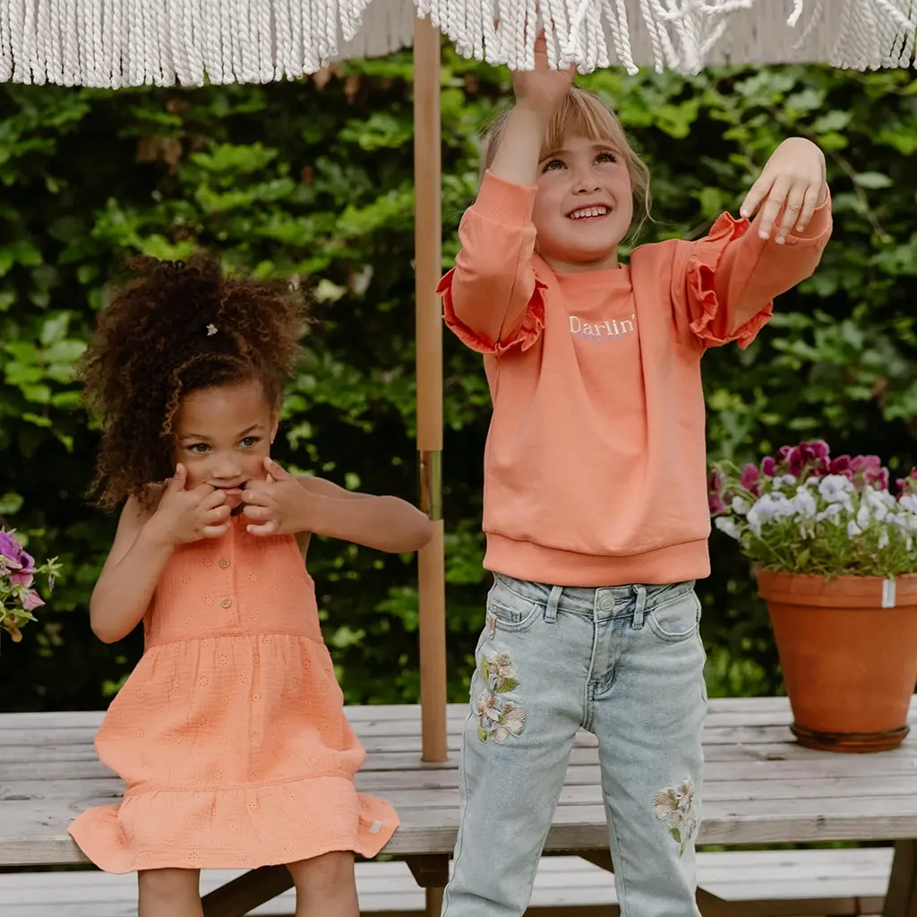 Trui Ruffle oversized (peach melba)