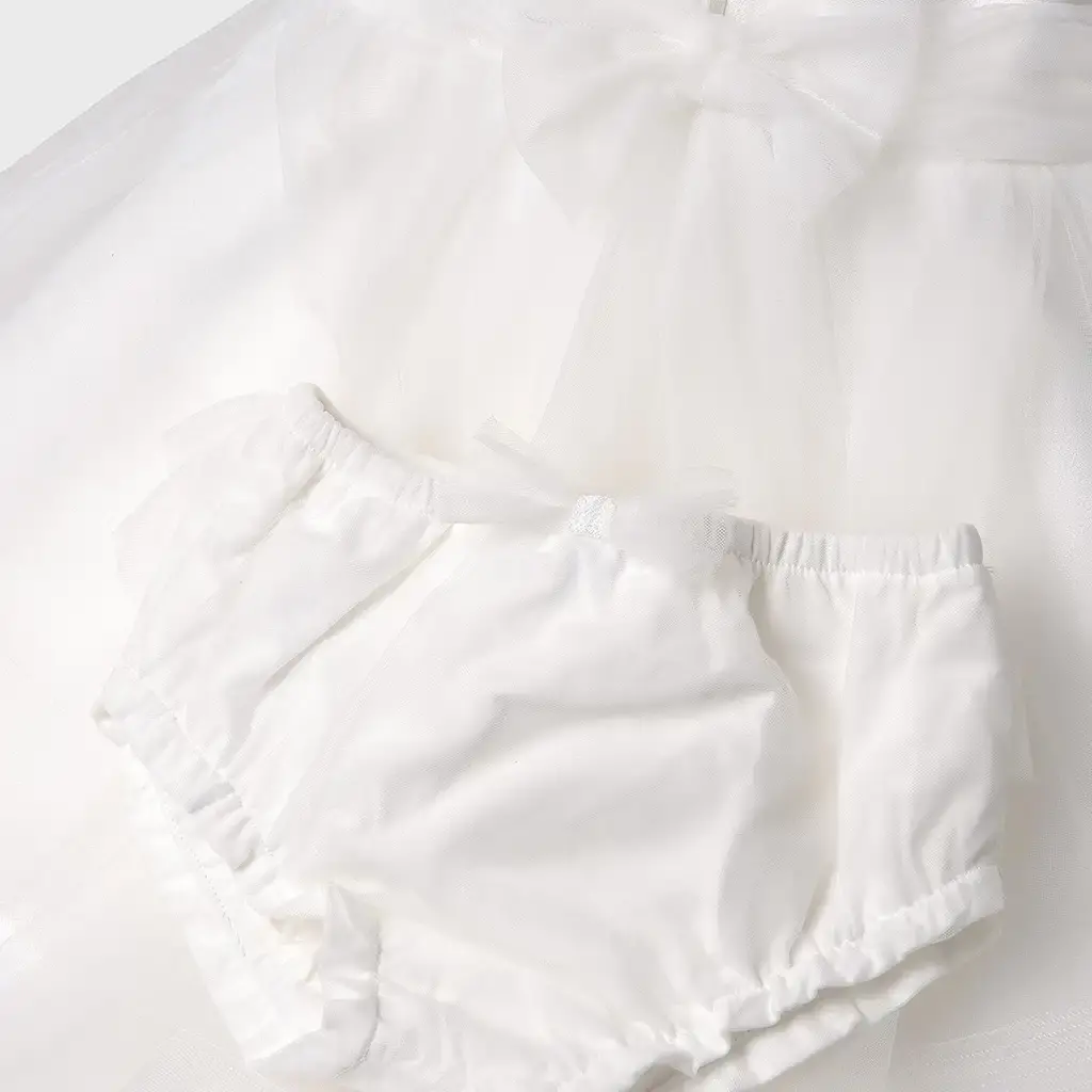 Feest jurkje met bloomer (cream)