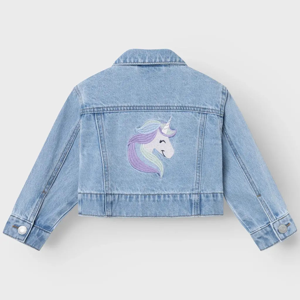 Spijkerjasje met unicorn Conny (light blue denim)