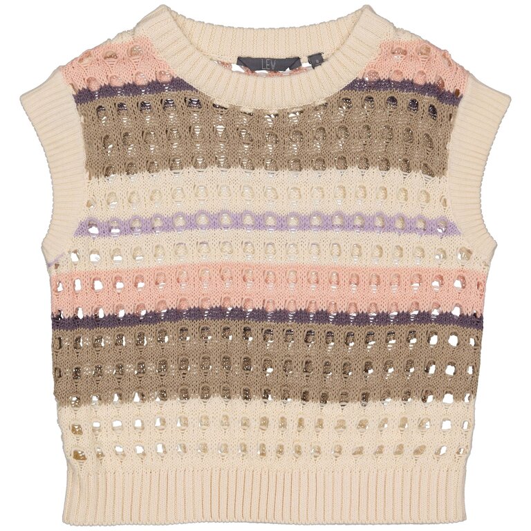 Gebreide spencer Kirsti (aop grey stripe)