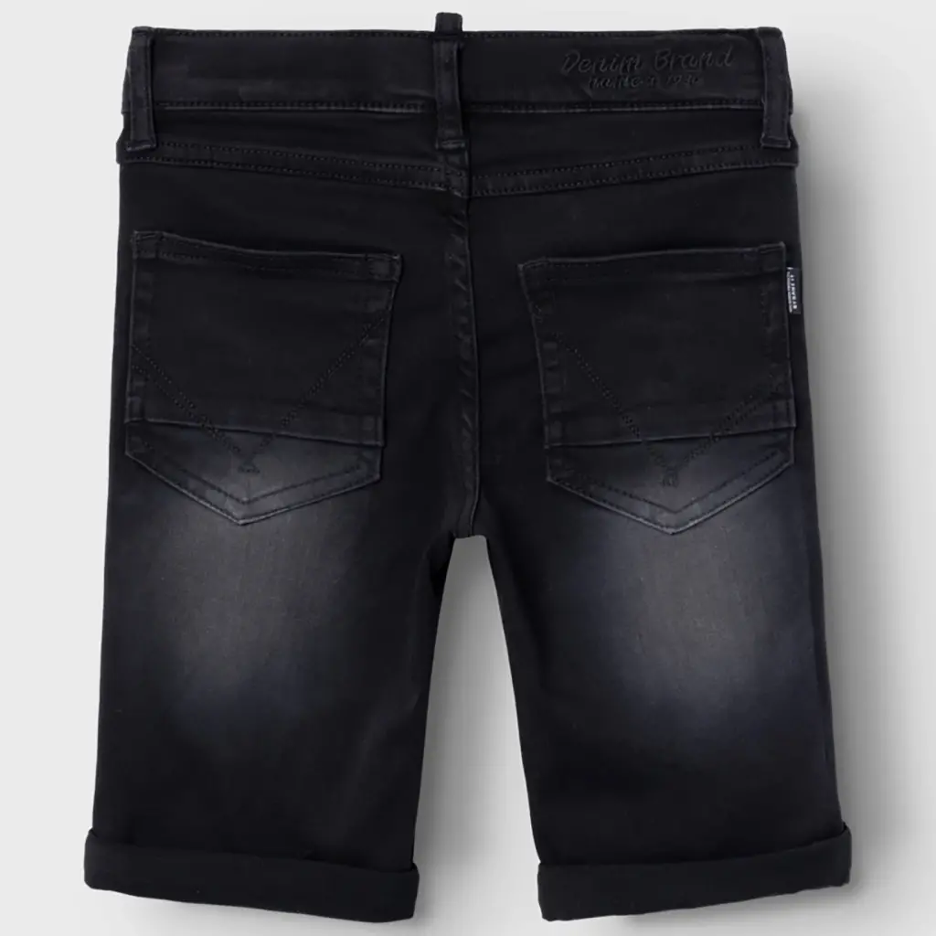 Korte spijkerbroek XSLIM FIT Theo (black denim)