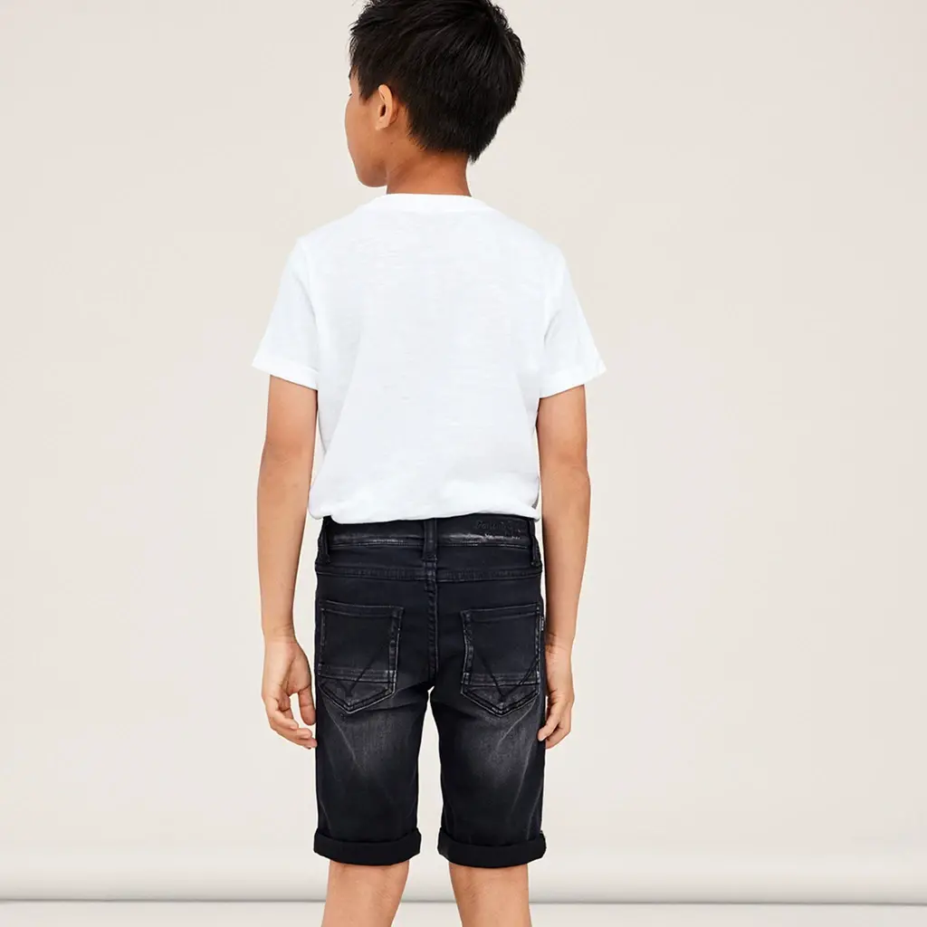 Korte spijkerbroek XSLIM FIT Theo (black denim)
