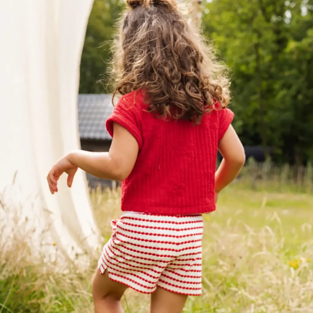 Korte broek striped (red)