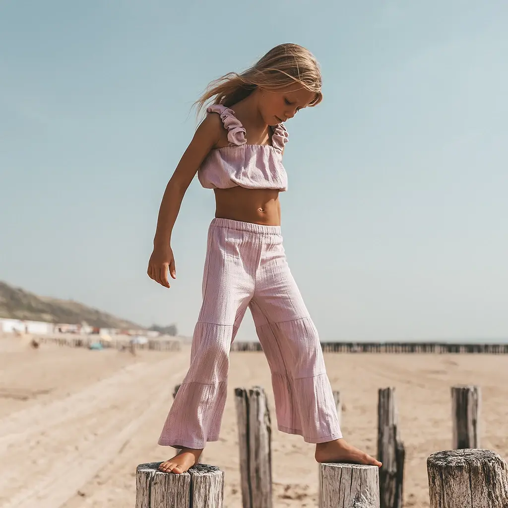 Broek wide fit Jasmin (lilac)