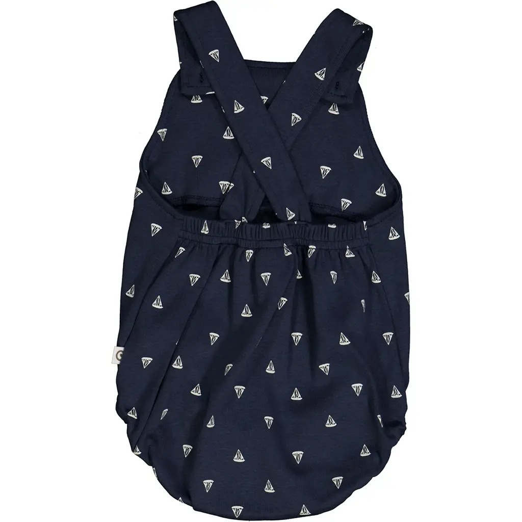 Romper sailboat (night blue/balsam cream)
