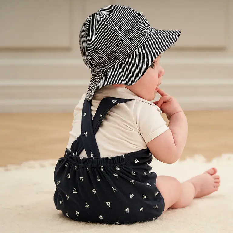 Romper sailboat (night blue/balsam cream)