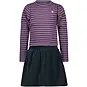 Like Flo Jurk rib/crincle velvet Mel (stripe lavendel/grey)