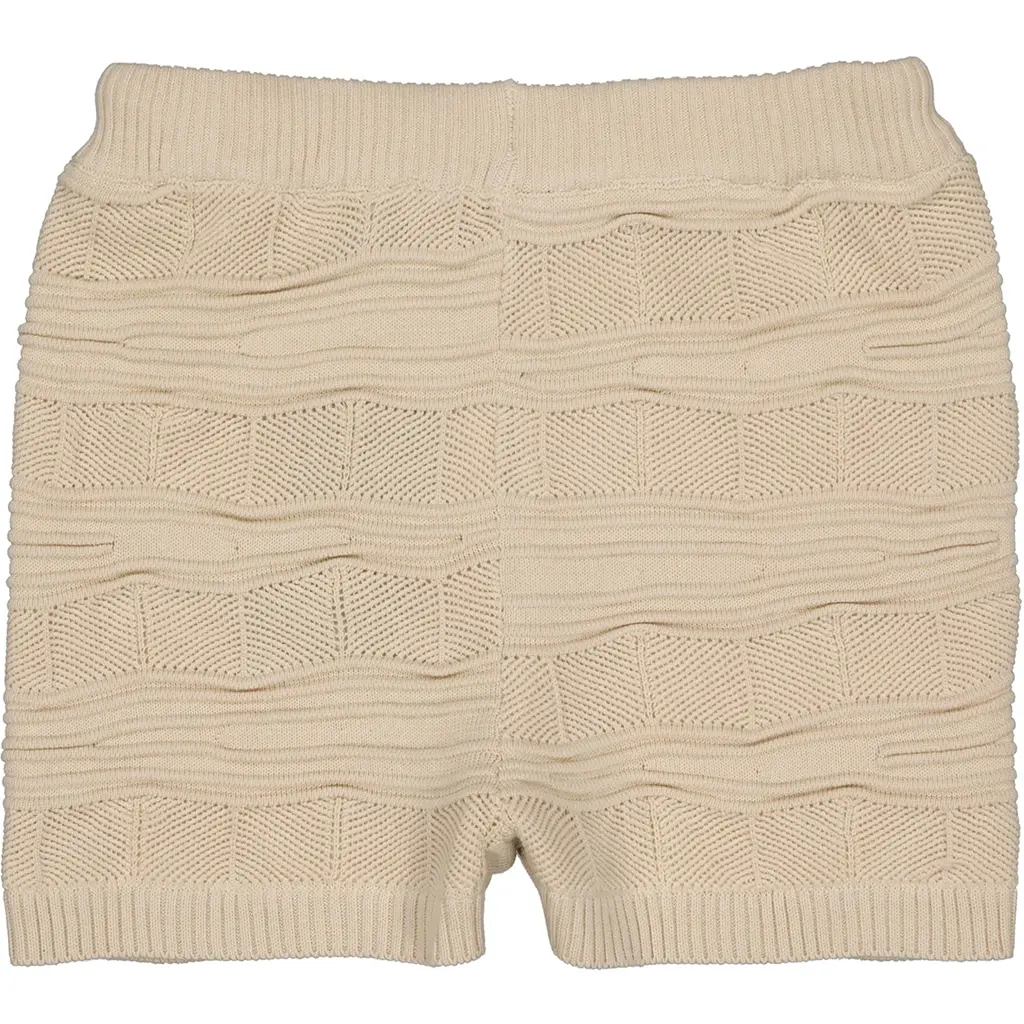 Kort gebreid broekje Suze (cotton cream)