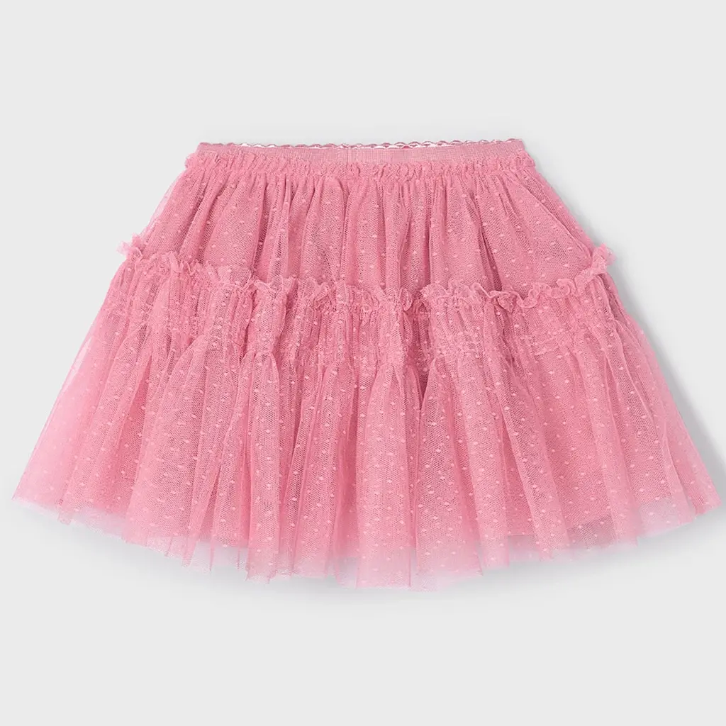 Rokje tulle nopjes (rose)