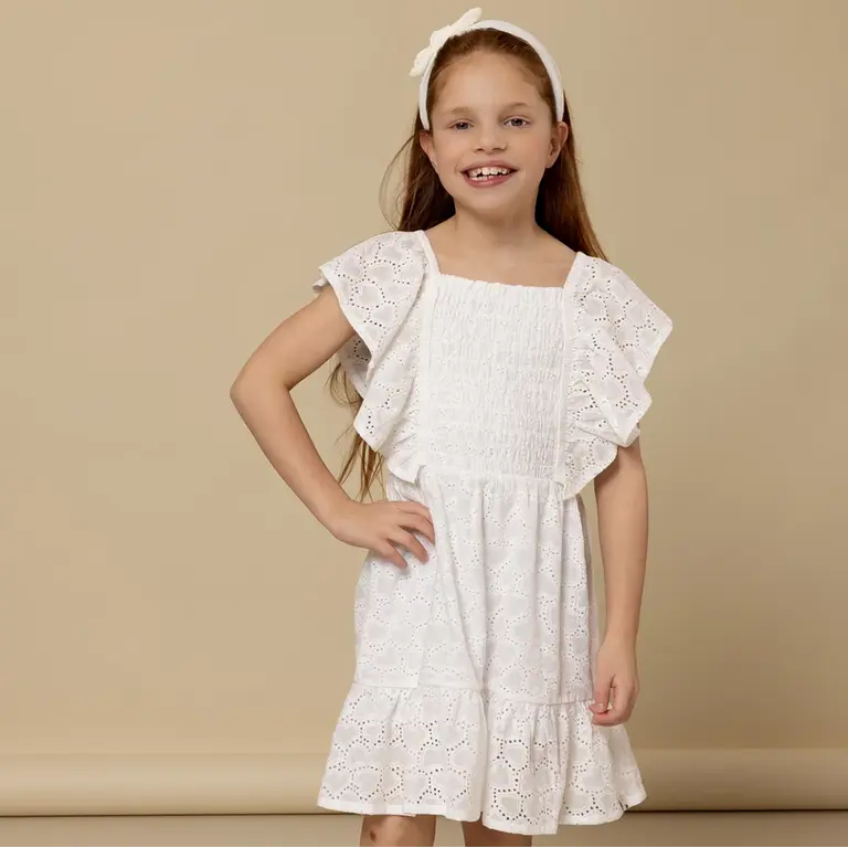 Jurk broderie (white)