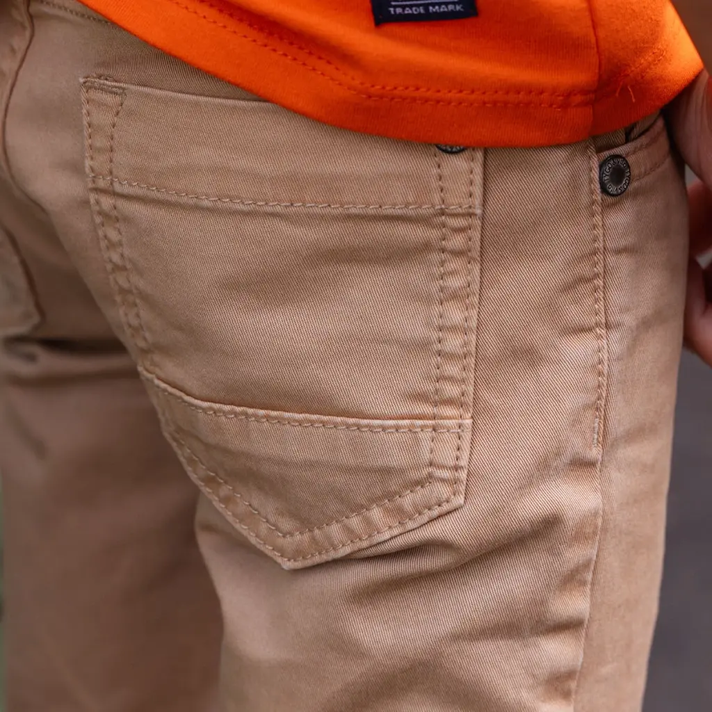 Korte broek twill Quinn (sand)