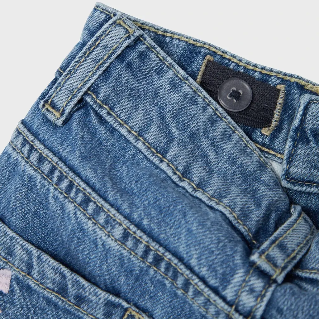 Jeans MOM FIT strikjes Bella (medium blue denim)