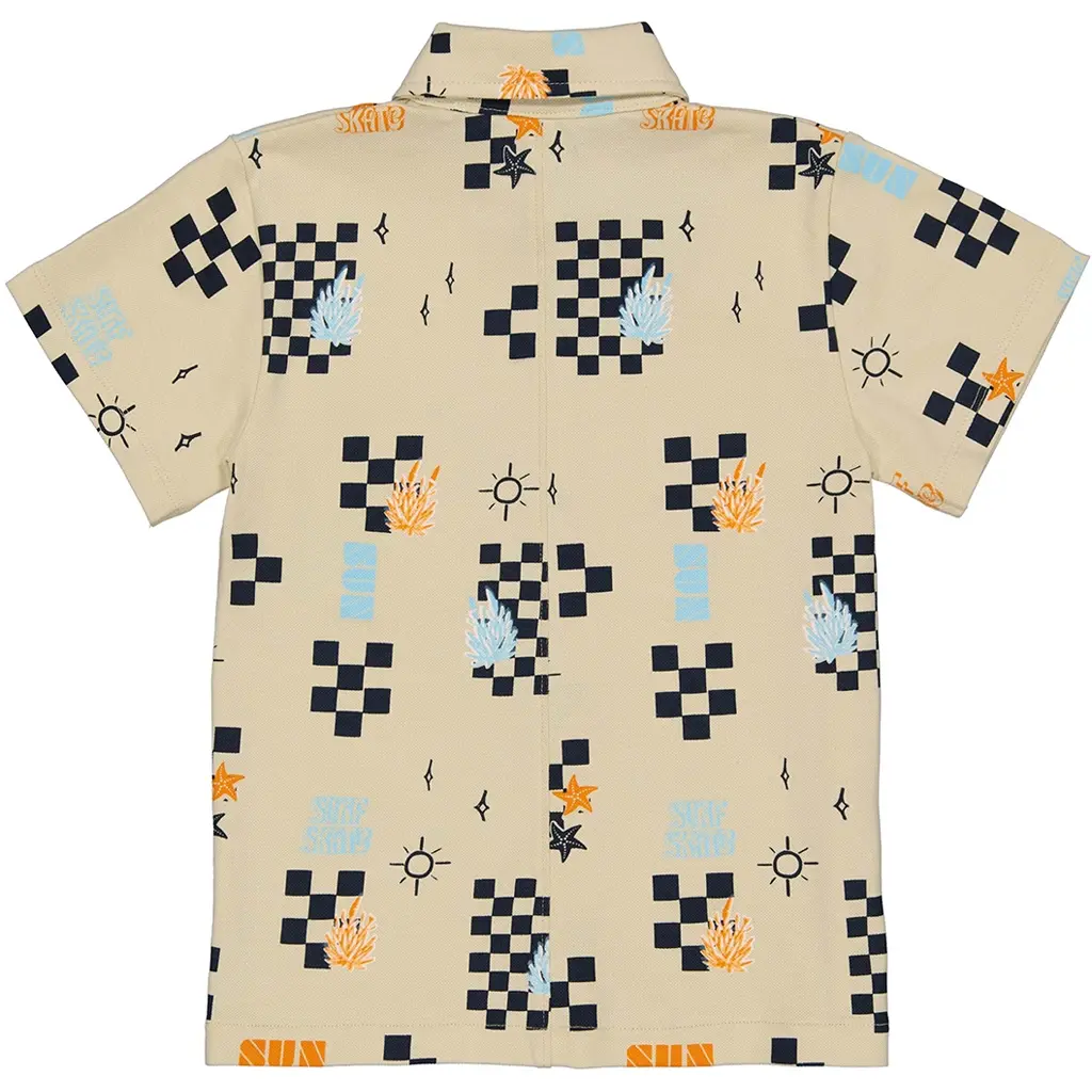 Overhemd t-shirt Frans (aop sand check)