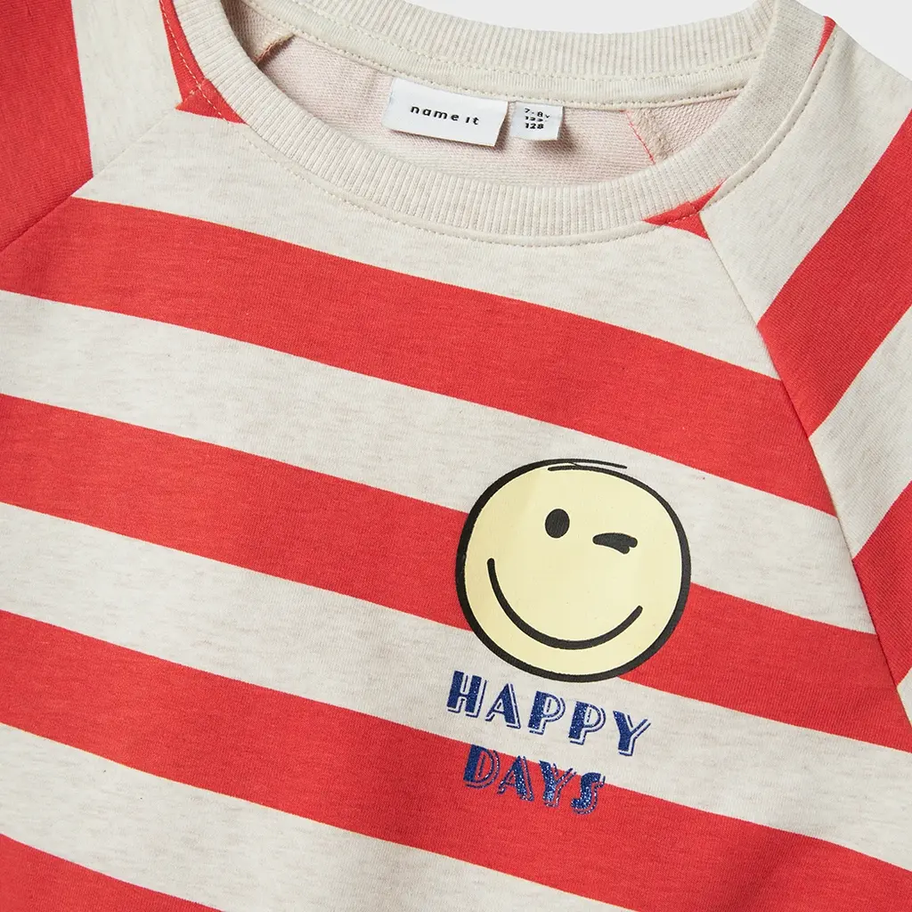 T-shirt sweat CROPPED Happy (spiced coral)