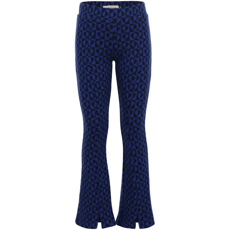 Broek flared (blue hearts)