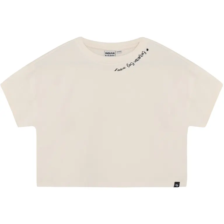 T-shirt cropped backprint (sandshell)
