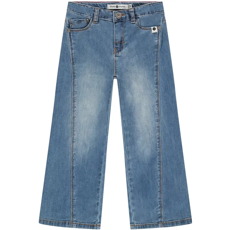 Spijkerbroek wide leg (medium blue)