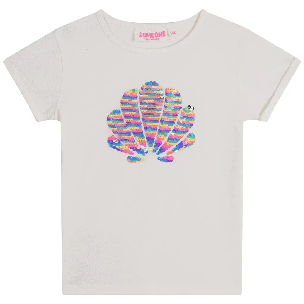 T-shirt Zora pailletten (ecru)