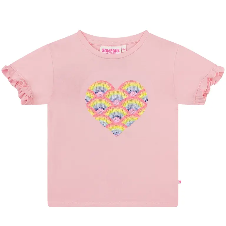 T-shirt Faro pailletten (light pink)