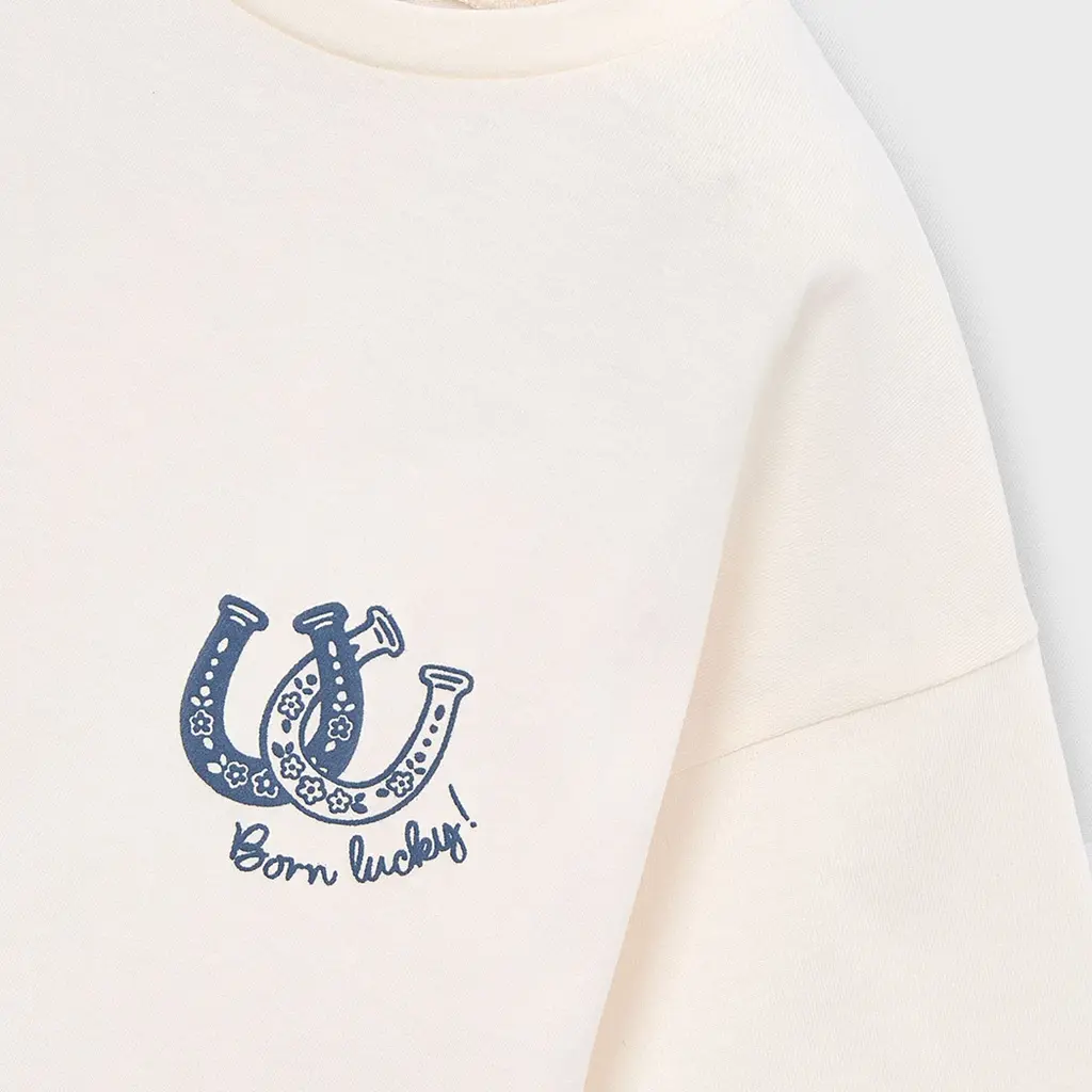 T-shirt met sjaaltje (sky bone)