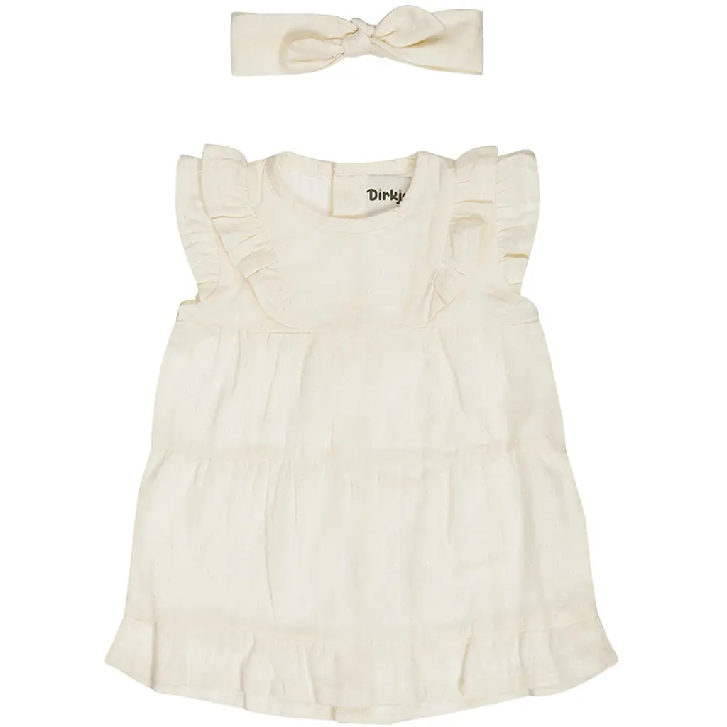 Jurk met haarbandje (off-white)