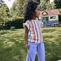 Daily7 T-shirt stripe (heather rose)
