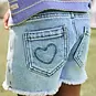 Daily7 Korte spijkerbroek heart (blue denim)