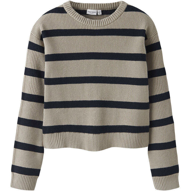 Gebreide trui Vnilla (island fossil/navy blazer stripe)