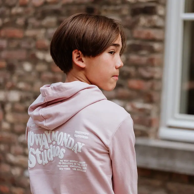 Trui hoodie backprint (light pink)