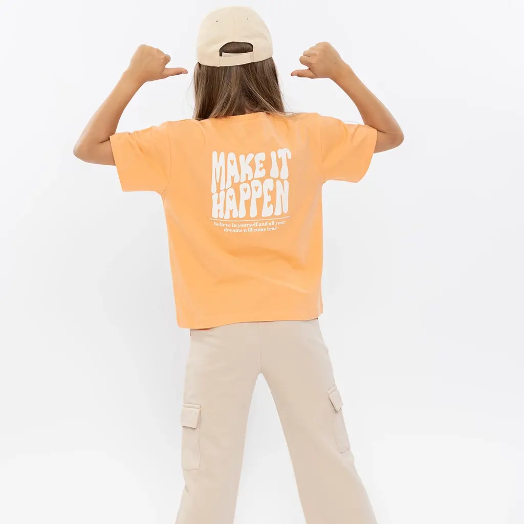 T-shirt backprint loose fit (faded orange)