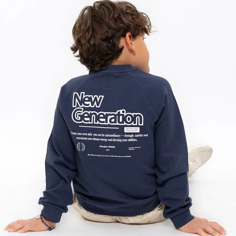 Trui backprint (navy)