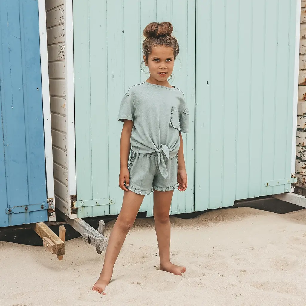 Kort broekje ruffle (ocean)