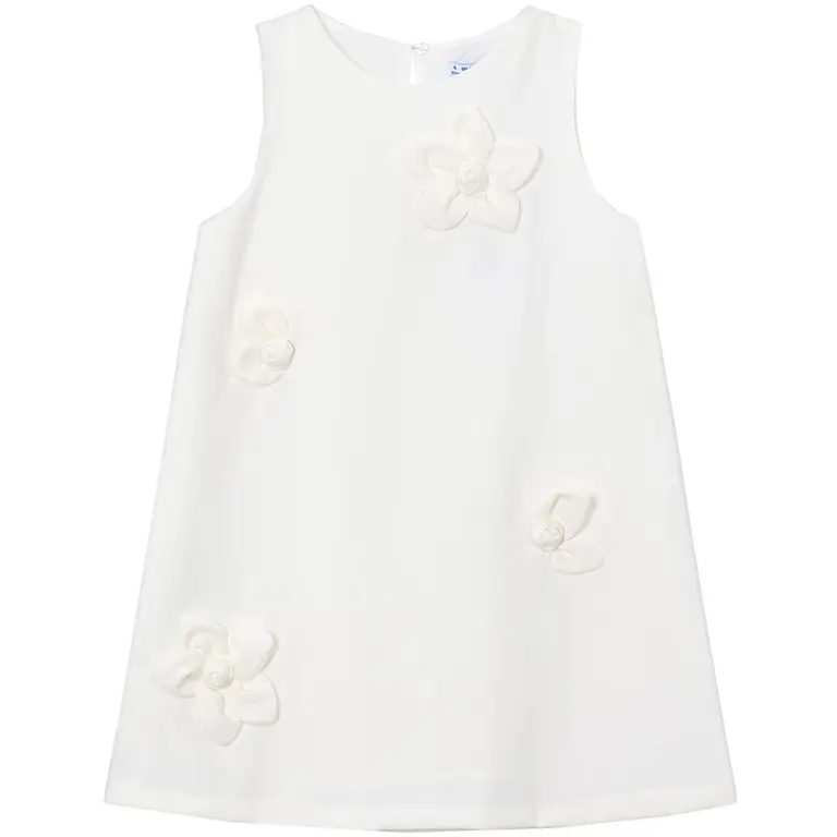 Jurk crepe flower (natural)