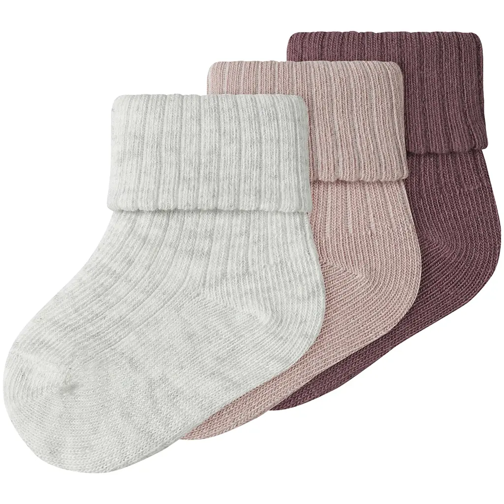 Drie paar sokjes Pnobba (peyote meange/burnished lilac/deco rose)