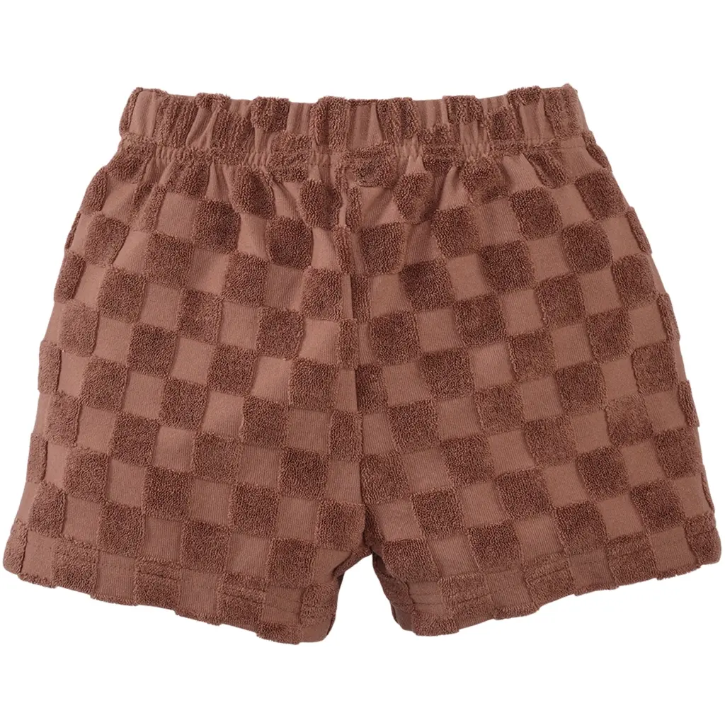 Korte broek blokken badstof Novan (blush brown)