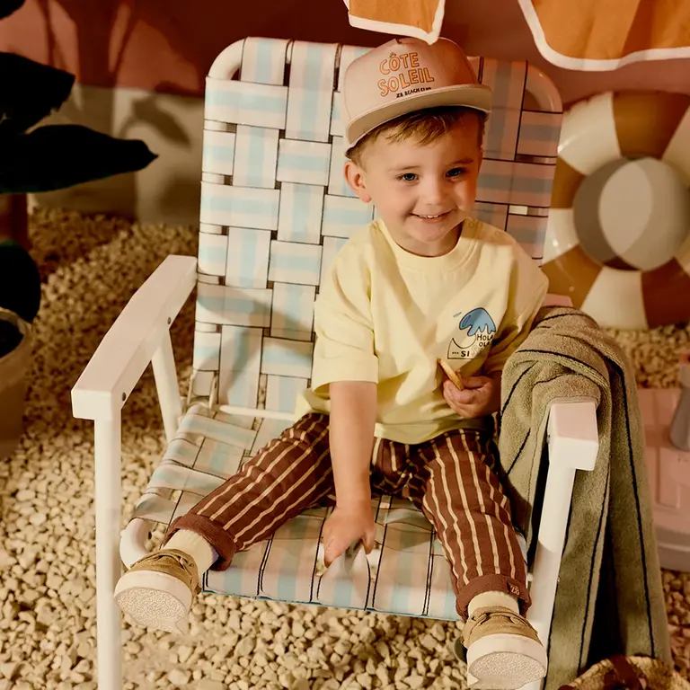 Broek streepje Rens (blush brown)